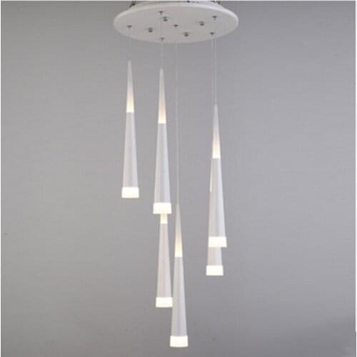 Art Studio hanging light Post modern led long cone pendant lights Restaurant Cafe Lamp Simple Staircase Lighting Study bar Light