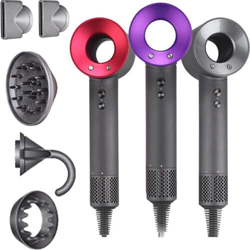 5Pcs Leafless Hair Dryer 220V Negative Ion Professinal Quick Dry Home Powerful Constant Flyaway Attachment Electric Hair Dryer