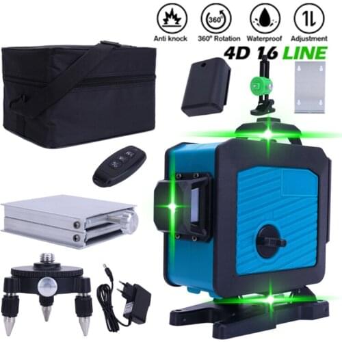 16 Lines Laser Level 4D Self-Leveling 360 Green Beam Horizontal And Vertical Cross Super Powerful Laser Line With Remote Control