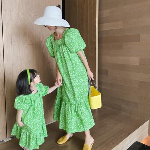 Family Matching Clothes Mother Daughter Summer Dresses Mama Baby Girls Bohemian Beachwear Outfits Women Mum Beach Dresses 2021