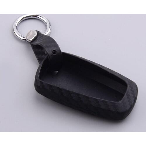 Silicone Carbon Fiber Style Smart Key Case Cover Shell Fob Holder Fit For Ford Focus Fusion Explorer Mustang F-150 Edge