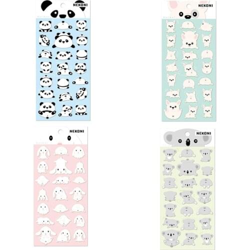Cute Panda Dog Koala Rabbit Stickers Diary Sticker Scrapbook Decoration PVC Stationery Stickers