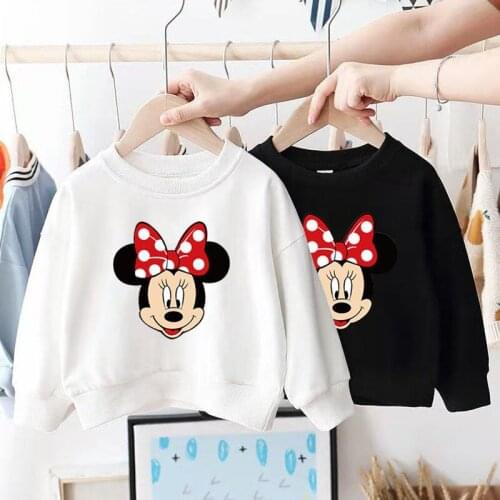New Autumn Cartoon Disney Kids Boys Girls Sweatshirts Cotton Childrens Clothing Long Sleeve Pullovers Tops For Toddler Clothes