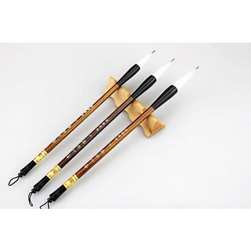 Traditional writing brush and wood rod Qingshan Snow White beginner writing brush student writing brush large, medium and small