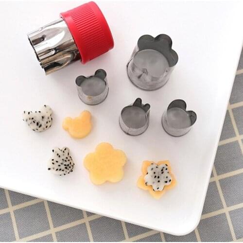 Stainless Steel Vegetable Fruit Cutter Mold 8Pcs/set Flowers Cartoon Cutter Mold Set Cake Cookie Cutting Shape Tools