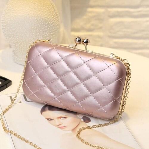 Evening Bag Lady Women Party Wedding Glitter Chain Clutch Case Box Handbag Purses Hight Fashion Elegant Style Cute Shoulder Bag