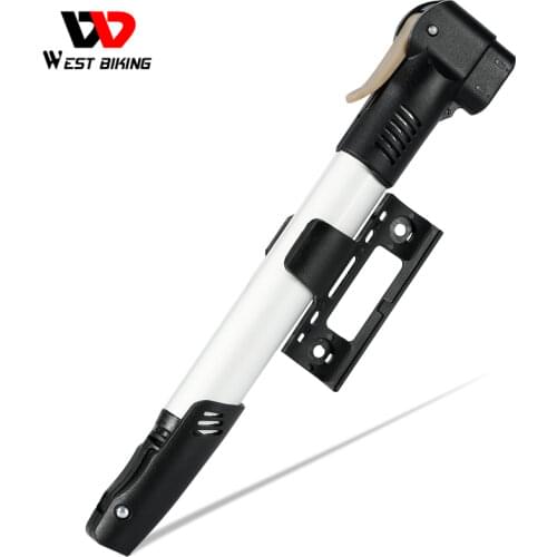 WEST BIKING 120 Psi High Pressure Mini Bike Pump Inflator Aluminum Alloy Portable Bicycle Tire Pump Ultralight Cycling Air Pump