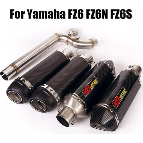 Exhaust System Silencer Muffler Pipe With DB Killer Middle Connect Tube Escape Link Pipe For Yamaha FZ6 FZ6N FZ6S Motorcycle