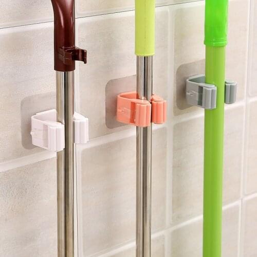 1pcs High quality Mop Hooks Self-adhesive Wall Mounted Shelf Organizer Hook bathBroom Holder Bathroom accessories
