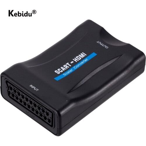 1080P SCART To HDMI-compatible Converter Scart Input Video Audio Upscale Signal Adapter Converters for Sky Box DVD STB
