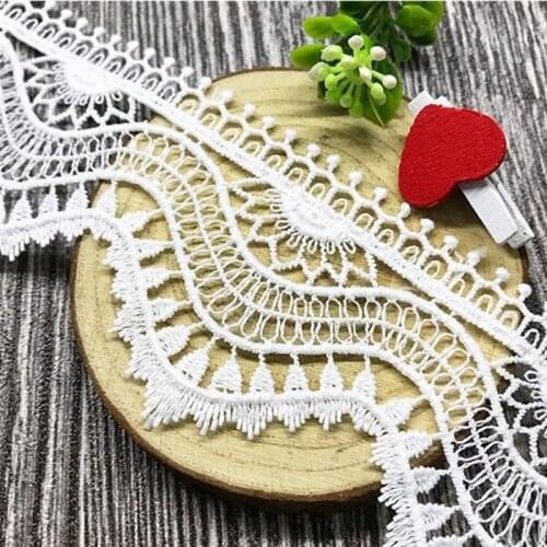 20 yds 5.5cm White Eyelash Lace Trims French Fabrics Weaving Wrapping Ribbon Tape Wedding Dress Curtain Sewing Craft