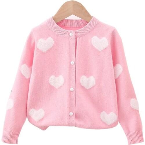 2020 Casual Girls Sweater Cotton Fashion Single Breasted Kids Coat Print Full Sleeve Children Clothes Autumn Girls Clothing