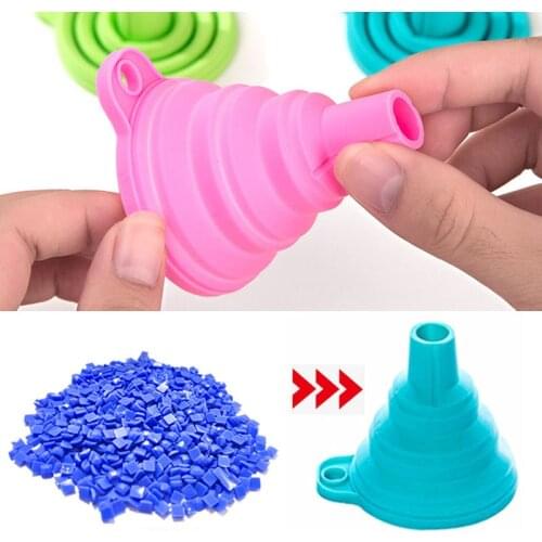 3 Colors Convenient Diamond Painting Accessories Beads Container Collapsible Silicone Funnel Diamond Embroidery Tools Organizer