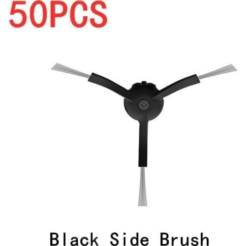 50PCS 3-Foot Black Side Brush Universal for Xiaomi Roborock and Mijia, 1/2/1S Gen rockrobo s5 s6 max pure maxv Mi Robot Kits