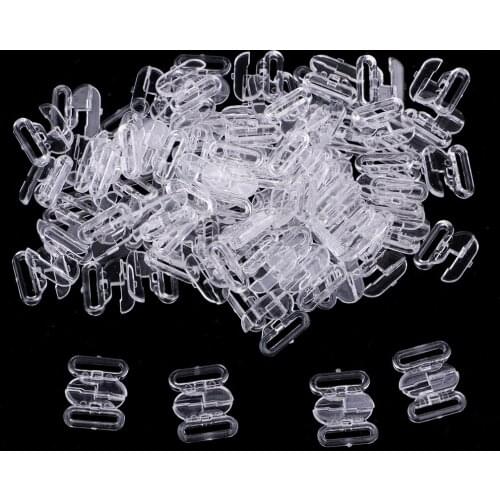 50Pcs Black Clear Bra Adjustment Sliders Black Clear Invisible Strap Underwear Accessories