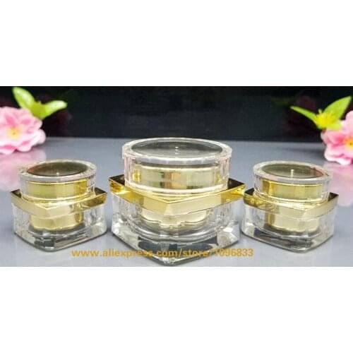 5G 15g 20pieces Acrylic Square Cream Bottle Cosmetic Cream Essence Packing Box Empty Eye Cream Jar High Grade Crystal Model