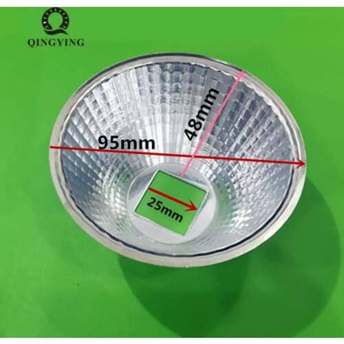 95mmX48mm Diameter Aluminum Led Lamp Reflector Cup Bowl Case For 20W - 100W 25X25MM High Power Led Emitter Spotlight