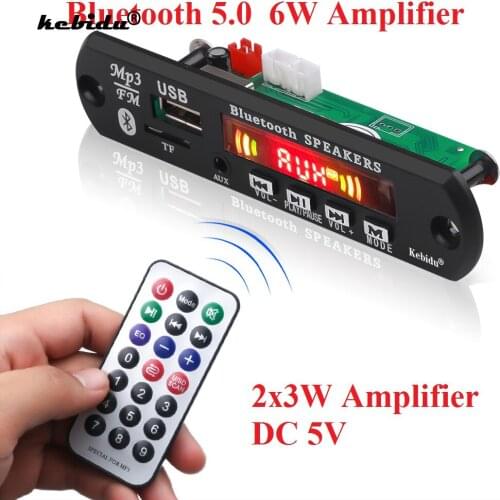 Kebidu 3*2W Car radio mp3 player DC 5V decoder board Radio receiver WMA bluetooth V5.0 audio module USB TF Radio With amplifier