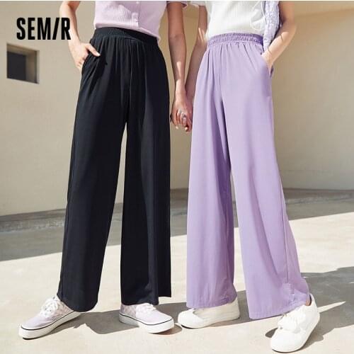 SEMIR Pants Women Loose Wide-Leg Pants 2021 Summer Slim Mopping Floor Casual Trousers Cloud Light Knit Pants Women