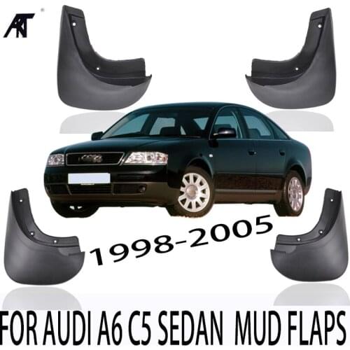 Mud Flaps For 1998 1999 2000 2001 2002 2003 2004 2005 AUDI A6 C5 Sedan Mud Flaps Splash Guards Fender Mudguard 4PCS Kit