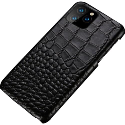 Genuine Leather Phone Case For iPhone 11 Pro Max 12 Mini X 6 6S 6 7 8 Plus XS XS Max XR 5s SE 2020 Luxury Crocodile Grain Cover
