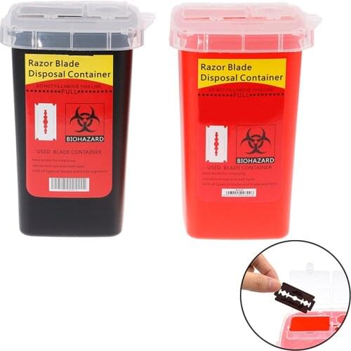 Disposal Container Case Waste Blade Storage Box Tattoo Blade Syringe Needle Trash Curly Hair Collector Barber Accessories