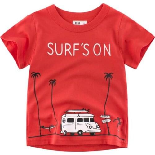 2-10Y Cartoon Print Baby Boys Dinosaur T Shirt For Summer Infant Kids Boys Girls T-Shirts Clothes Cotton Toddler Letter Tops