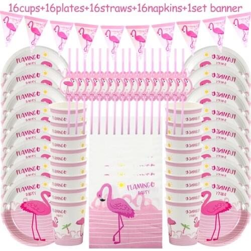 Hawaii Party Pink Flamingo Party Tableware Balloon Hawaiian Party Favors Birthday Party Decoration Summer Wedding Decor Supplies