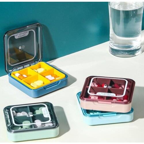 Sealed Nordic Square Round Pill Case Portable Pill Box Drug Tablet Medicine Storage Holder Splitter Organizer Container Case 1PC