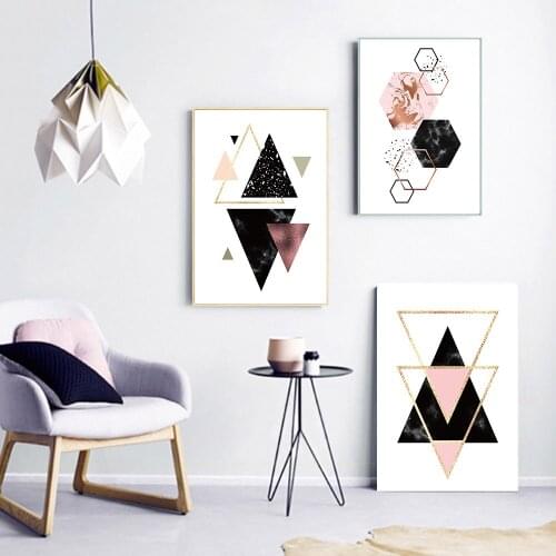 Space Wall Art Abstract Geometric Pattern Creative For Living Room Nordic Simple Home Decor Painting Poster Canvas Unframe
