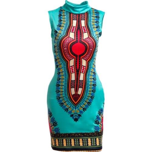 Summer Sexy Fashion Foreign Trade High Stretch Printing Self-Cultivation Bag Hip Dress Temperament Commuting