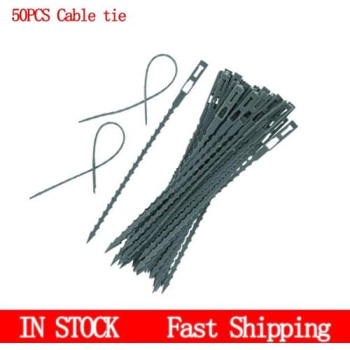50pcs/lot Adjustable Plastic Plant Cable Ties Reusable Cable Ties Greenhouse Grow Kits Tree Climbing Support For Garden Decor