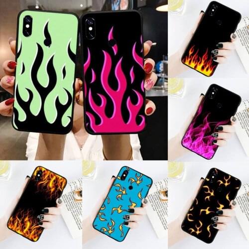 Fashion Flame Pattern Phone Case For Xiaomi Redmi Note 4 4x 5 6 7 8 pro S2 PLUS 6A PRO