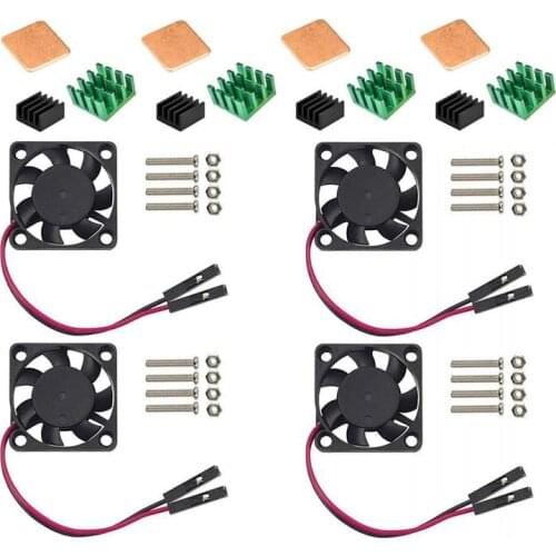 Cooling Raspberry B+ Pi 3 Fan DC 5V with 3 Pcs Heatsinks for Raspberry Pi 3b 2b Model B+ Copper cooling pad for raspberry pi 3/2