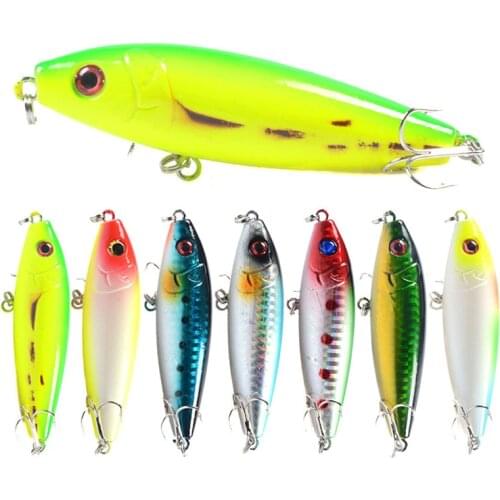3D Eye Wobbler Sea Freshwater Fishing Lure 8Pcs/set 8cm/12g 6# Hook Artificial Popper Floating ABS Plastic Hard Bait Bionic Bait