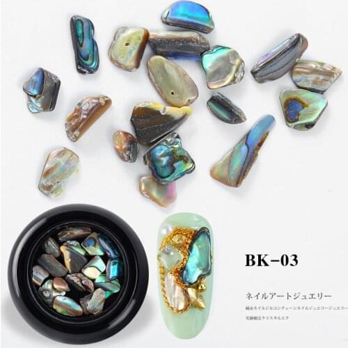 Recuerdame 1Box 3D Abalone Shell Irregular Nail Art Decorations UV Gel Flake Slider Nails Shimmer Pearl Jewelry Tips Manicure