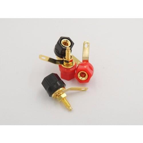 Hex Head Terminal Speaker Amplifier Screw Binding Posts for 4mm Banana Plugs Sockets Connector Gold