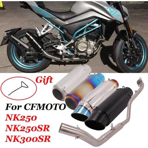 Slip On For CFMoto NK250 NK250SR NK300SR Motorcycle Exhaust System Header Tube Escape Modified Front Middle Connect Link Pipe