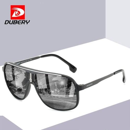 DUBERY Fashion Pilot Polarized Sunglasses Men Ultralight Glasses Frame Sports Style Sun Glasses Male 100% UV Protection Goggles