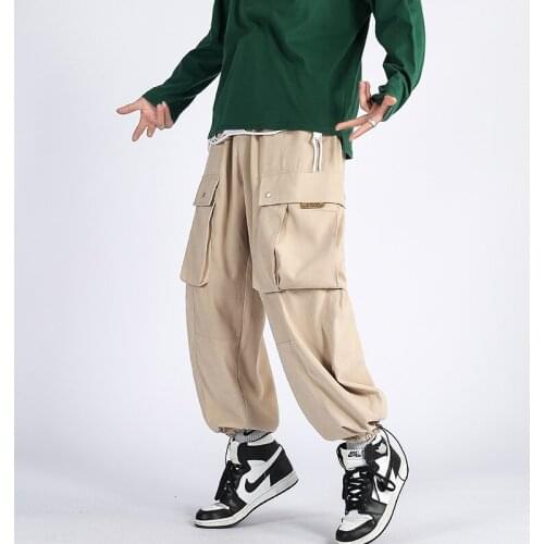Brand New All-match Casual Overalls Mens Handsome Fall-feeling Casual Pants Ins Wind Casual Big Pocket Sports Pants