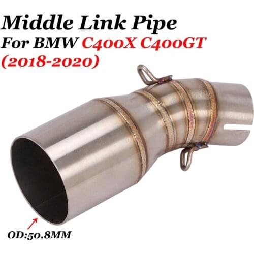Motorcycle Exhaust For BMW C400X 2018 2019 2020 BMW C400GT 2019 2020 Escape Modified Middle Link Pipe 51mm Without Muffler