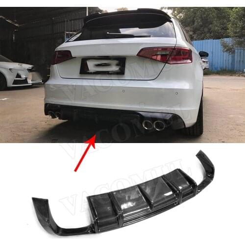 Rear Lip Spoiler Diffuser Carbon Fiber for Audi A3 Sline S3 Sedan 4 door Not A3 Standard 2013 2014 2015 2016 2017 Hatchback car