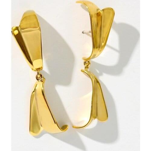 Earrings women European and American pop earrings retro design sense exaggerated geometric metallic earring earrings pendants