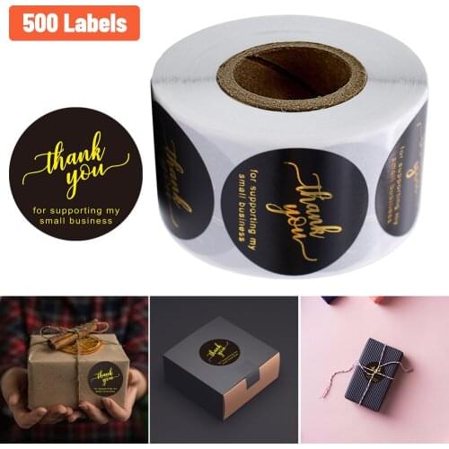 1.5 Inch Thank You Stickers Foil Thank You for Supporting My Small Business Label Sealing Decoration handmade stationery sticker