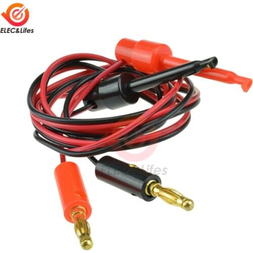 1 Pair 4mm Banana Plug to Test Hook Clip Lead Cable Gold Plated For Multimeter Test Lead Cable Equipment Connector