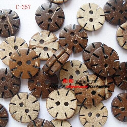 100 pieces/lot Natural Coconut Buttons Grament Buttons Diy Beads - 13mm C357