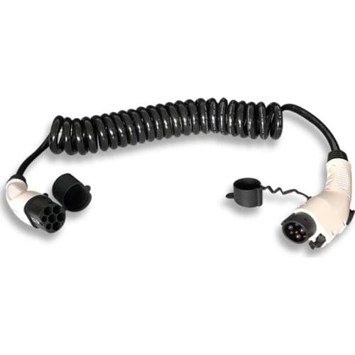 16A j1772 type1 to 62196 type2 EV Charging Cable with 5 meters coiled cord