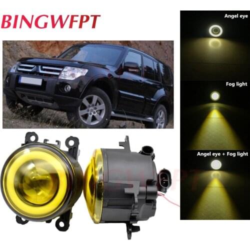 2PCS Car Accessories LED Bulb Fog Light Angel Eye For Mitsubishi Pajero 4/IV 2007 2008 2009 2010 2011 2012 2013 2014 2015