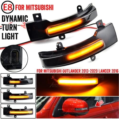 2Pcs For Mitsubishi Outlander 2013-2020 Lancer 2016 LED Dynamic Turn Signal Blinker Sequential Side Mirror Indicator Light