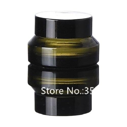 20pcs 15g Green Glass Cosmetic Package Container Black Lid Cap Small Glass Cream Jar Concealer Cream Vial Sample Eye Cream Jar